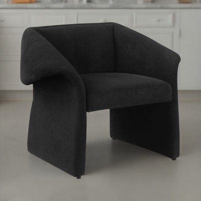 Chaise d'appoint Allena, accoudoirs inclinés contemporains, tissu classique