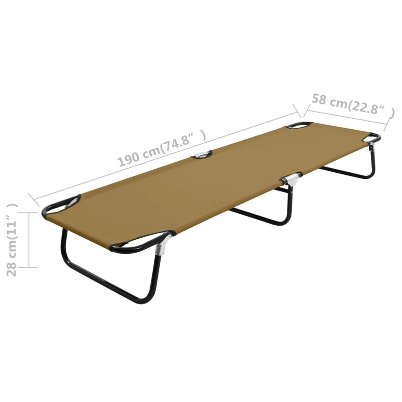 Natchez Folding Sunlounger Outdoor Cot, Taupe
