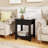 2 PCS Nightstand with Drawer 3-Tier Modern Bedside Table with Open Shelf Storage Black-1281531440-1281531446