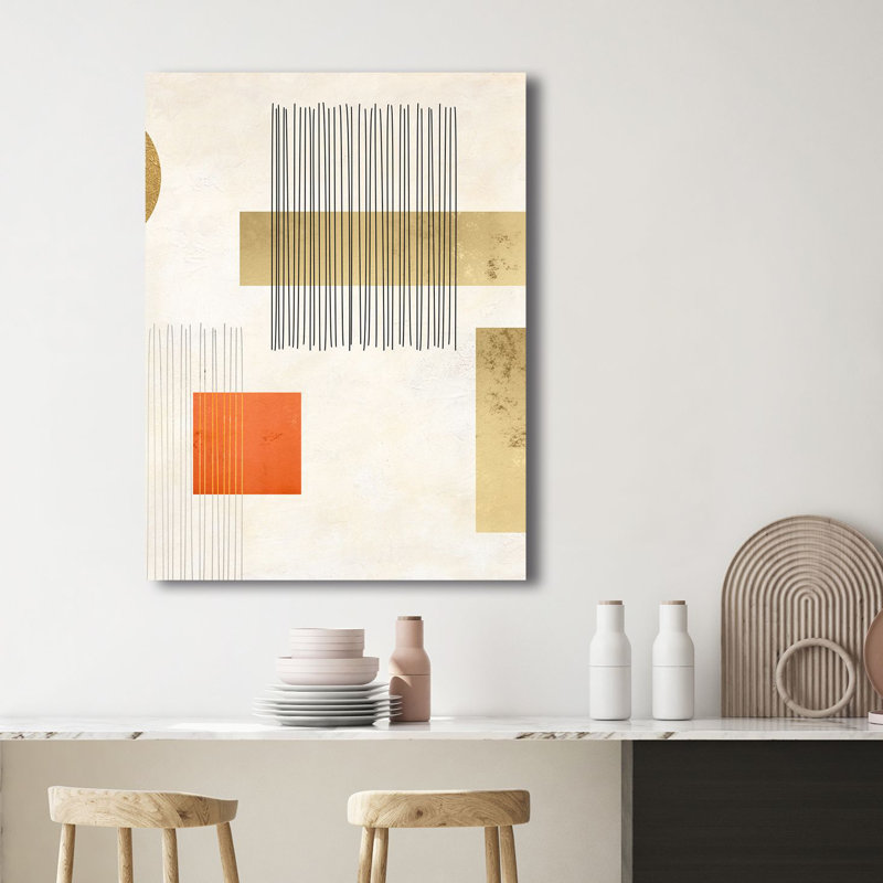 Minimal Abstract: Lines And Shapes II by Sayaka Miko - Wrapped Canvas Print, 100cm H x 70cm W x 4cm D