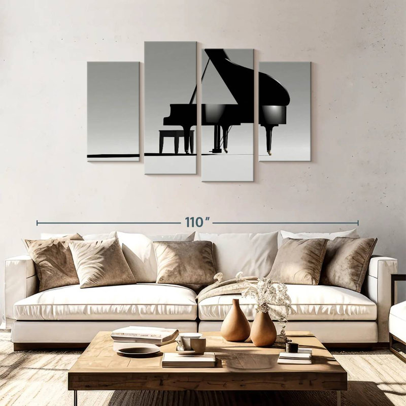 Piano à queue Abarca sur fond blanc, H 48 po x l 75 po