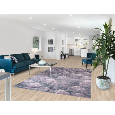 Tapis indien contemporain en laine 6x9