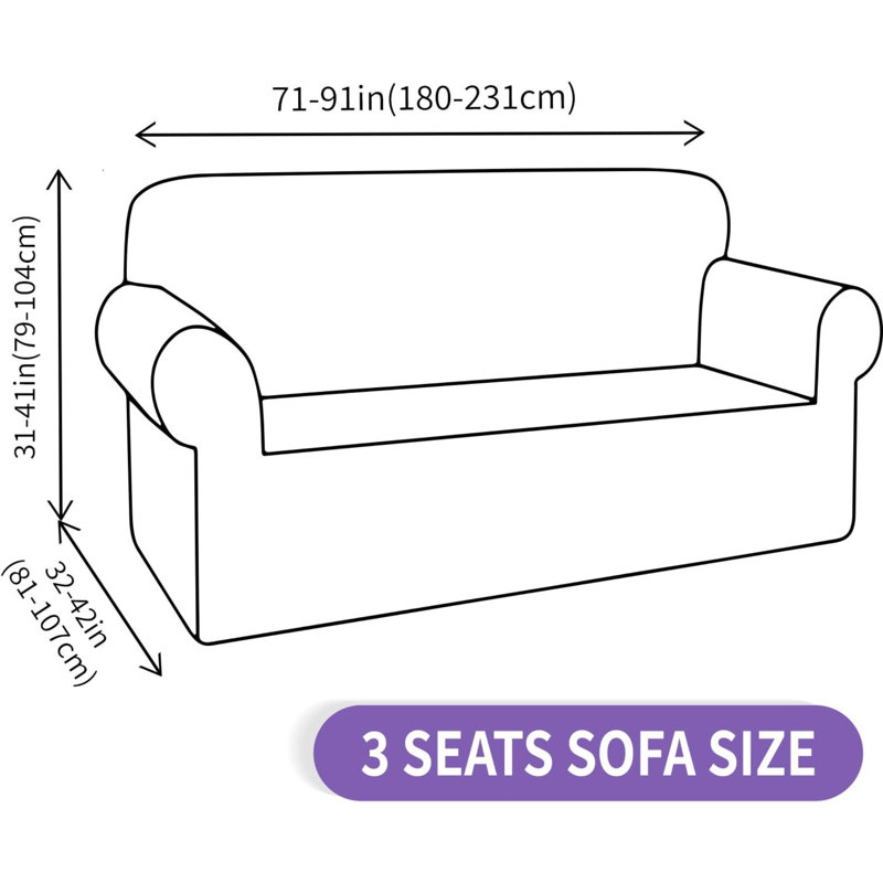 Housse de canapé pour canapé à 3 coussins en spandex haut extensible pour animaux de compagnie Housse de protection pour canapé 1 pièce antidérapante (gris foncé, canapé)
