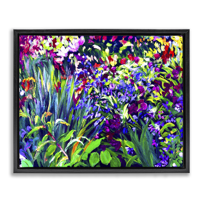 Cadre flottant vibrant pour jardin de confettis, design par Lee Ann Zirbes, H 25 po x l 31 po, Cadre flottant noir de jais