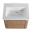 Meuble-lavabo mural avec lavabo en céramique blanche