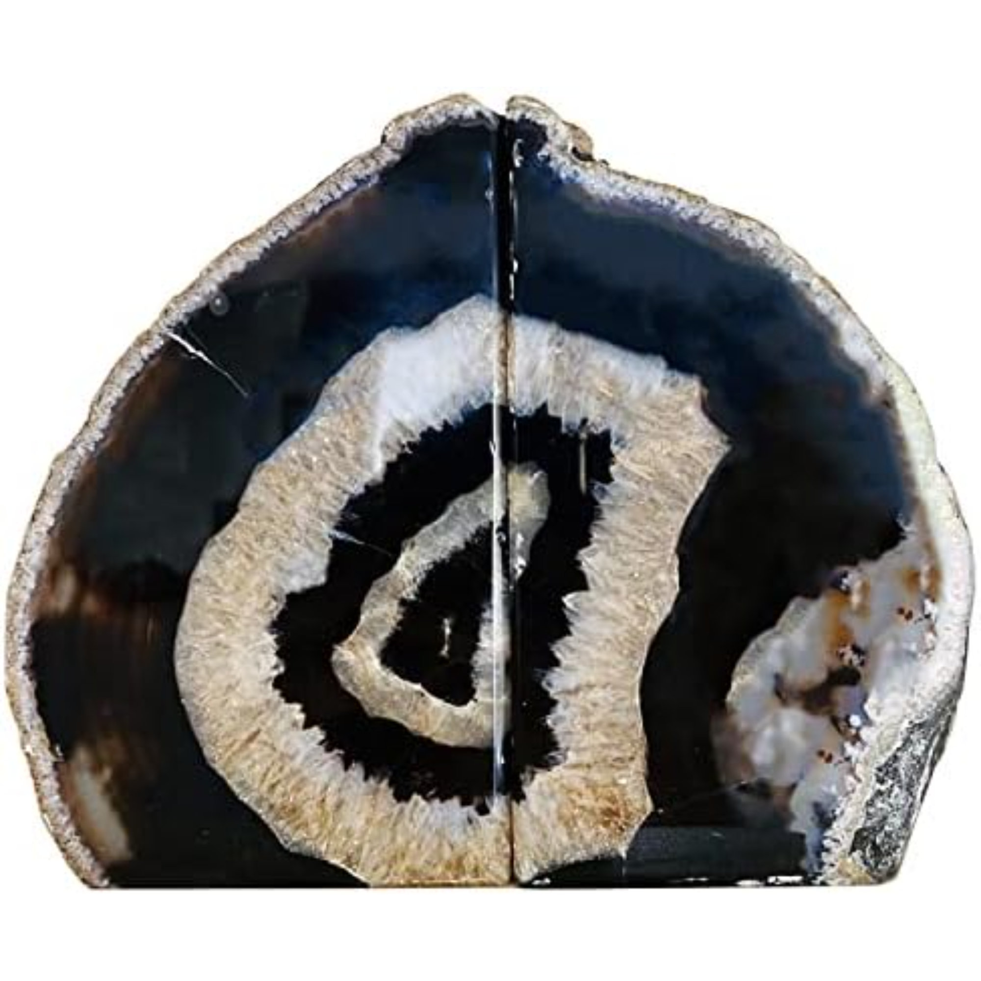 ToccoLeggero Agate Bookends Black Geode Book Ends Heavy Duty Bookend ...