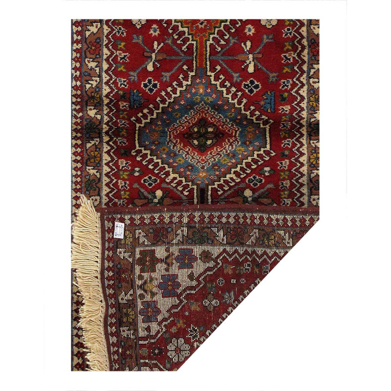 Tapis de couloir persan Yalameh finement noué à la main 2 pi x 6 pi 5 po
