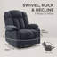 Fauteuil inclinable compact en chenille avec base pivotante et porte-gobelets-201167313