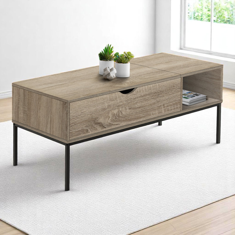 Table basse rectangulaire à 1 charnière et à 1 tablette Christopher H 17,72 po x l 41,88 po x P 19,79 po Christopher