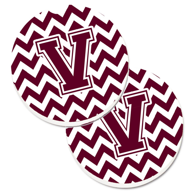 Sous-verre pour voiture, V, Blanc / Marron