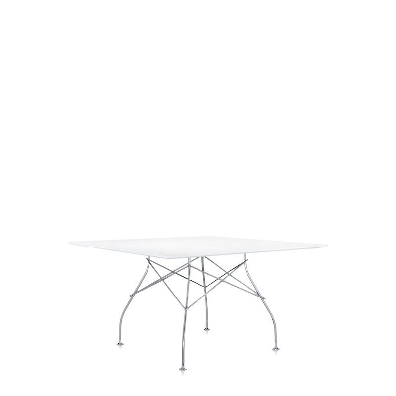 Table carrée, Polyester blanc