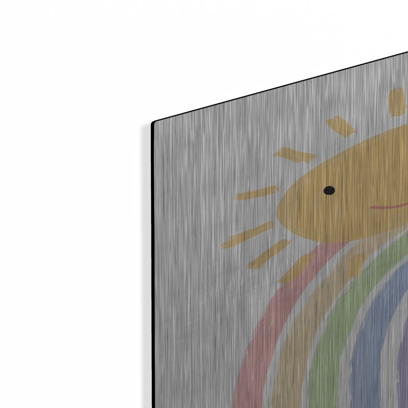 «Rainbow and Sun» par L. Larson, art mural en métal, 24 po x 36 po, H 36 po x l 24 po