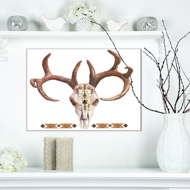 « real cerf antler », impression, H 20 po x l 20 po x P 1 po, Toile tendue