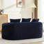 Coussins incurvés en chenille bleue, 3 coussins, aucun assemblage requis, mousse à mémoire de forme pour un confort optimal, idéal pour les réunions de famille.