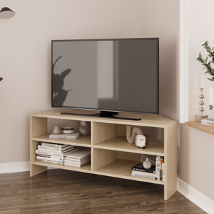 Roy Corner TV Unit for 43–48 Inch TVs, Modern Corner TV Stand Cabinet with Storage Shelves, Space Saving Media Console for Living Room, Compact Television Stand with 6 Colour Options