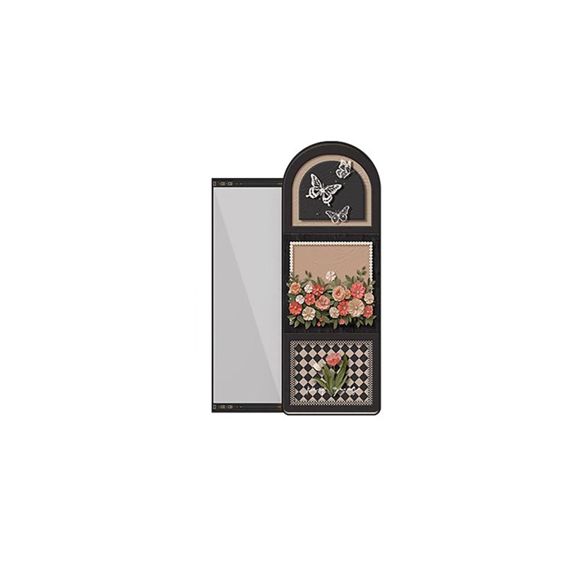 Mid-Century Style Sliding Pegboard Dressing Mirror, 42.52" x 15.75"