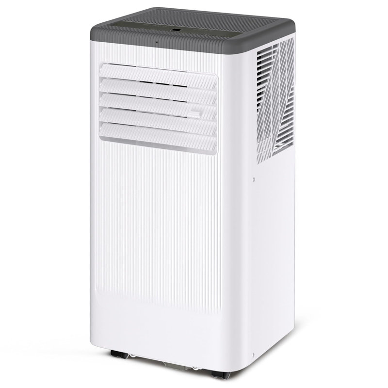Climatiseur portatif 10000 BTU 3-en-1 climatiseur portatif avec télécommande et ensemble de fenêtre refroidit jusqu'à 420 pieds carrés pour la maison / bureau blanc + gris