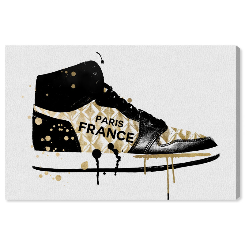 Espadrilles françaises - peinture sur toile, Toile tendue, H 30 po x l 45 po