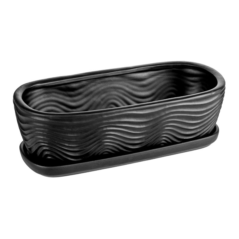 Indoor Matte Black Ceramic Pot Planter