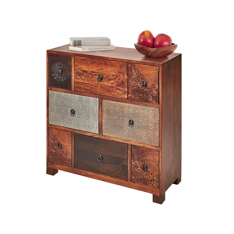 Adya Solid Wood 85cm W 8 - Drawer Chest of Drawers