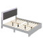 Ensemble de chambre à coucher 4 pièces Diamantia avec grand lit tapissier et lumières DEL-425283375