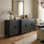 94.5"W Modern Sideboard With Geometric Door Panels And 6 Doors