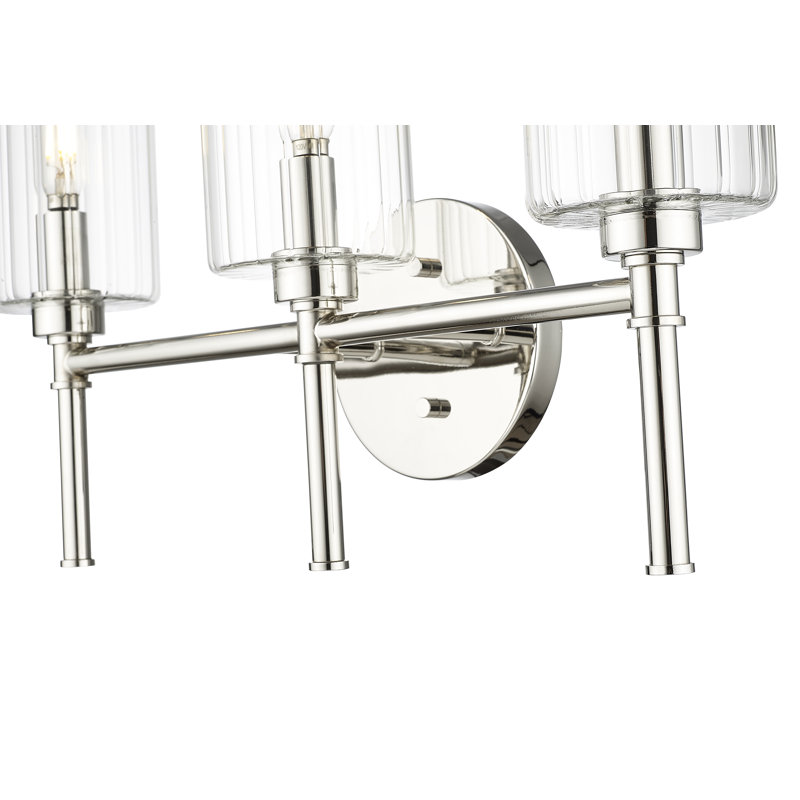 Meuble-lavabo 3 lumières Breakwater Bay Adjuto, Nickel poli