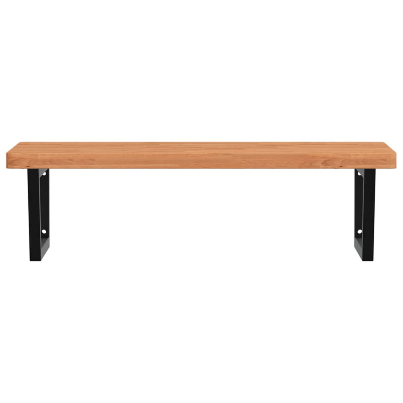 Brishaun 100cm Solid Wood Bathroom Vanity Top, Beech/Black