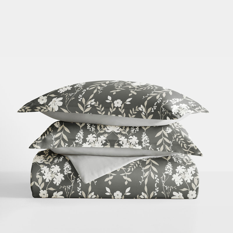 Duvet Cover Set Patterned Microfiber Ultra Soft Bedding in Secret Garden, King Duvet Cover + 2 Standard Shams