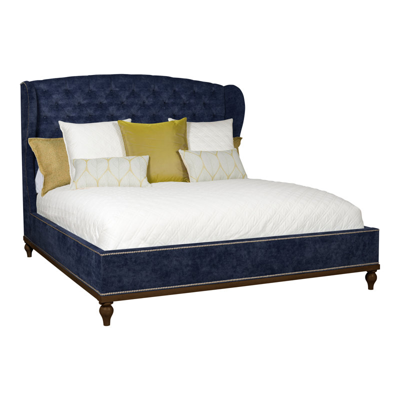 Emma Upholstered Wingback Bed, Wrenn, Nadia Eclipse, Yes