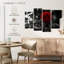 Ensemble de 4 pièces Lone Rose Pop sur toile-213388076