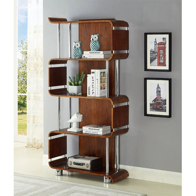 Curved Bookshelf Simple Solid Wood Living Room Partition Bookcase