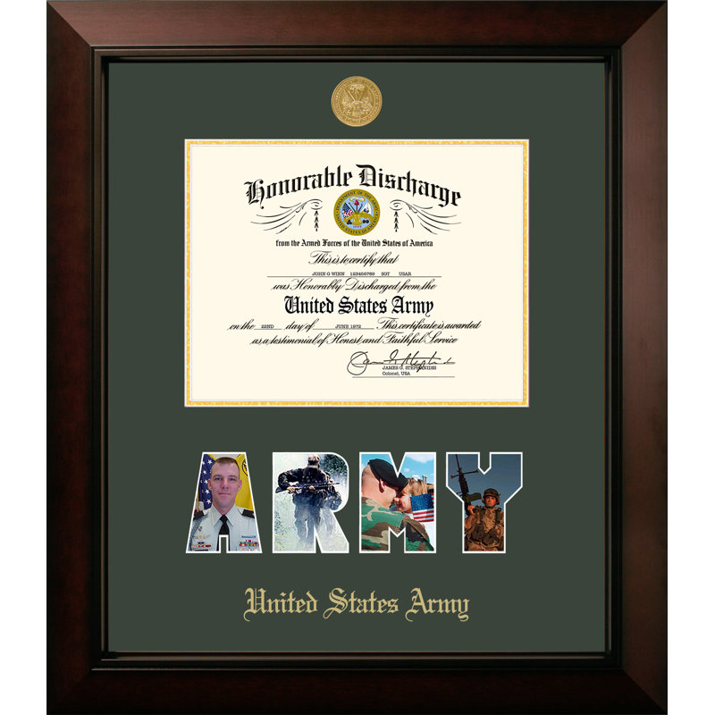 Army Discharge Legacy Picture Frame, 14" x 11", Gold