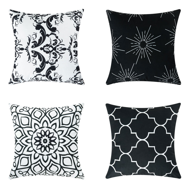 Teade Square Pillow Cover, Black