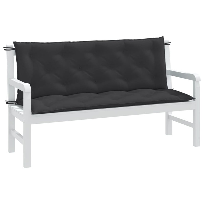 Red Barrel Studio® Garden Bench Cushions 2 Pcs 2.8" Fabric, 59.1" W x 19.7" D, Melange Anthracite