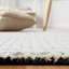 Tapis rayé abstrait en laine touffeté à la main-1458031482