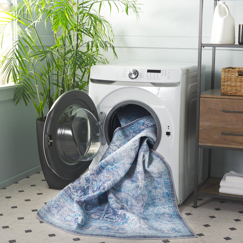 Tucson Cosmic Machine Washable Rug Non-Slip in Purple/ Blue, Rectangle 183 x 274 cm