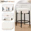 Ensemble de 4 chaises de cuisine de style Mid-Century moderne de 23,6 po avec rembourrage blanc et base en métal robuste-862053443-862053441