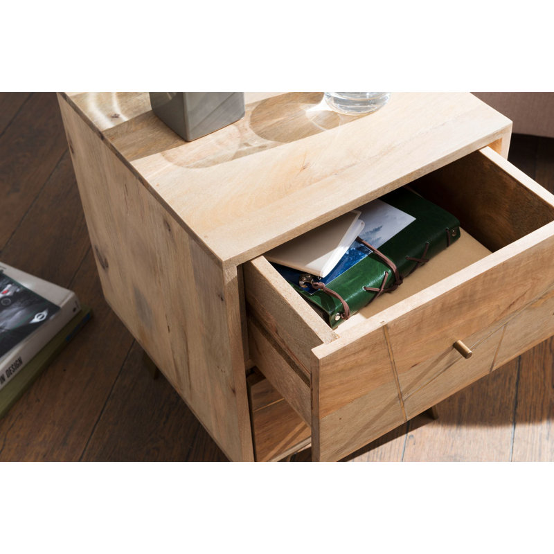 Jazmin 40cm W Solid Wood Bedside Table