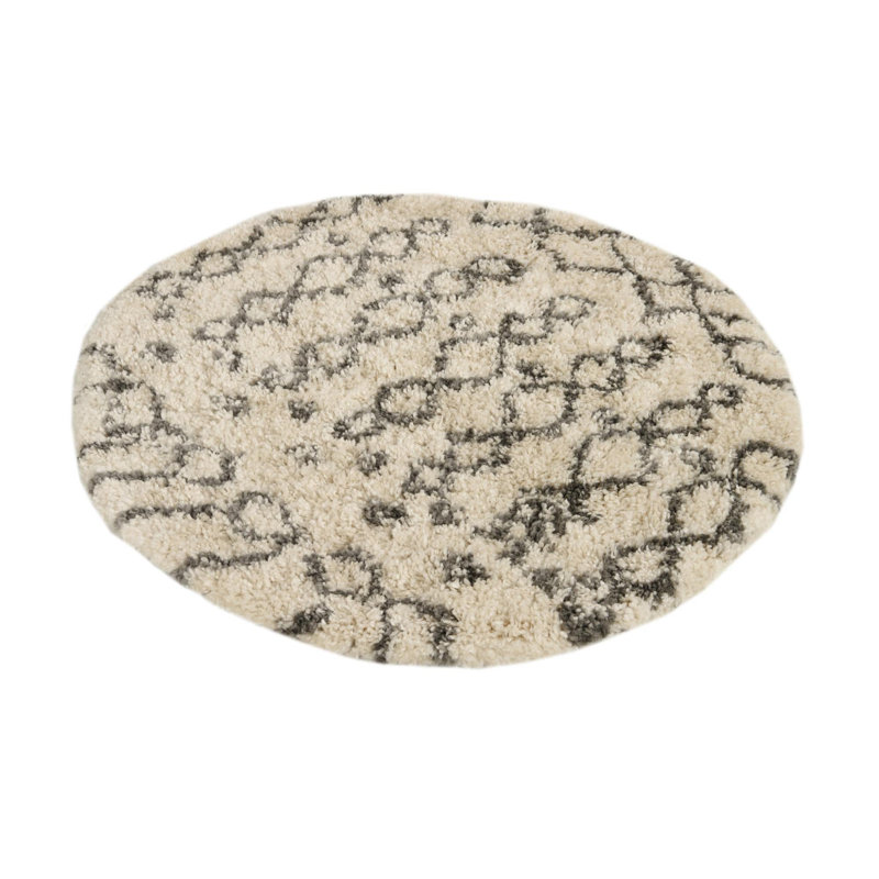 Tapis ivoire / noir Pickering, Rond 3 pi 3 po