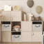 Ensemble de 4 paniers de rangement pliables en tissu avec poignées, bacs de rangement pliables, cadre en métal robuste pour le rangement à la maison, dans le placard, le bureau, la chambre de bébé ou la salle de lavage-698127981