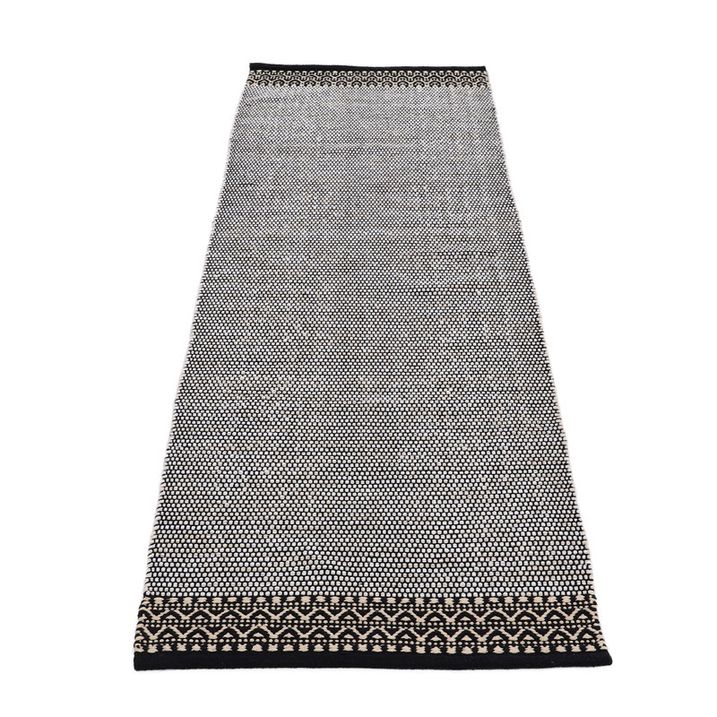 Kilim Mia Hand Woven Flatweave Cotton Beige Rug, Runner 80 x 350cm