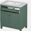 Meuble-lavabo de 30 po avec lavabo en céramique, meuble-lavabo simple vert avec 2 portes et une tablette, portes-120102158