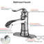 Robinet de lavabo de salle de bain en nickel brossé, effet cascade, cachetage en céramique, bec de 3,25 po, poignée simple 1,75 gal / min, cachetage