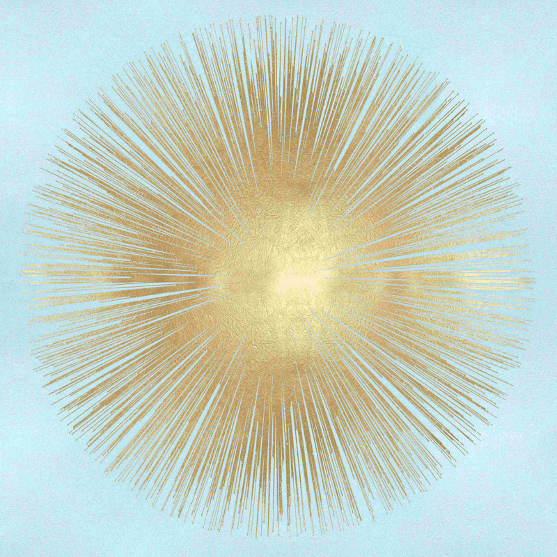 Sunburst Gold sur bleu clair I - impression sur toile tendue, H 12 po x l 12 po