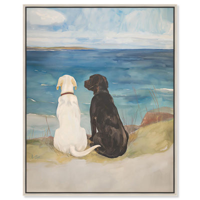 Dog Perfect Pair Canvas Coastal Paintings by Art Remedy