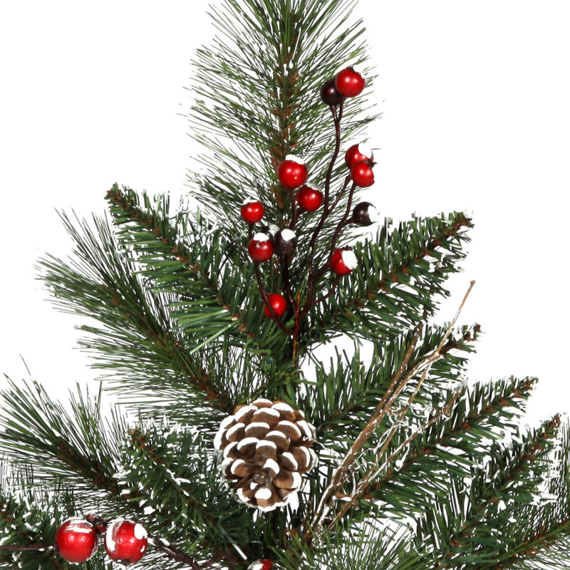 Artificial Snow Tipped Pine Wreath, 30" H x 30" W x 3" D, Clear