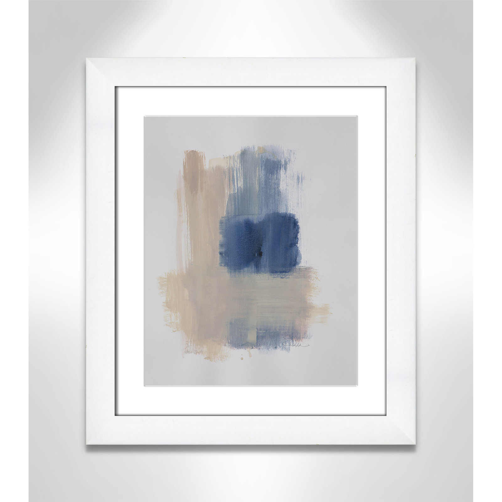 Powder Room Wash III by Casa Fine Arts, White Cube Frame Matted, 20.5" H x 17.5" W x 1.25" D  