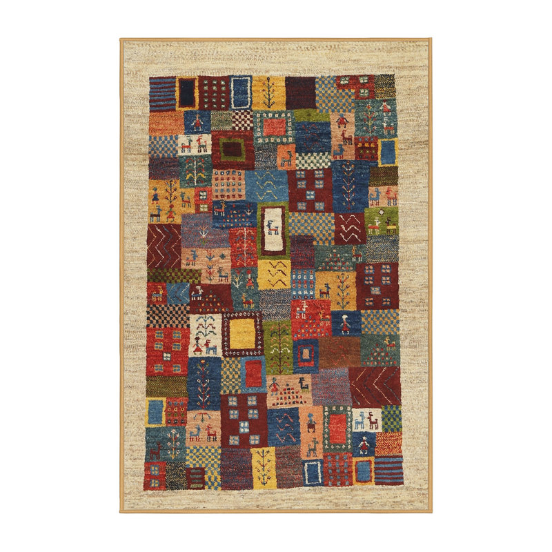 Tapis beige/brun/gris contemporain, Rectangle 5 pi x 7 pi