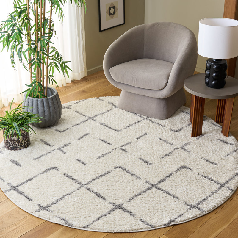 Tapis d'intérieur à poils longs Arizona, Rond 6 pi 7 po
